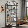 8-Tier Entryway Ladder Shelf - Tall Storage & Display Rack With White Shelves - Golden & Black Options - Perfect For Hallway, Living Room, Bedroom