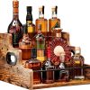 Solid Wood Liquor Bottle Display Shelf, Coffee Syrup Rack Organizer, 3 Step Countertop Liquor Wine Rack, Bar, Liquor Cabinet, Home Bar Shelf Stand for Liquor Whiskey, Spirits, Spice Rack