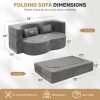 product-fancy-c37ad575-8ca1-4dd7-97e3-fc4bb8ab5f22 Convertible Folding Sofa Bed, 78" Full Size Floor Sleeper Couch, Faux Rabbit Fur Full Foam Futon Loveseat for Living Room Bedroom, No Assembly Required