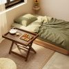 product-fancy-c38e4251-2692-4c8f-80bd-39d174de54a7 Foldable Side Table with Raised Edge Tray, X-Shaped Legs, Multi-Purpose Bedside & Sofa Table for Bedroom Living Room Bay Window