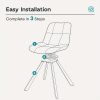 product-fancy-c3b1580c-7f46-4cd0-a1f9-4c6365013df0 Vintage Swivel Accent Chair with 180-Degree Rotation, Cushioned Seat - Armless Vanity/Side Chair for Dressing Table, Bedside or Home Office - Easy Assembly, White/Blue/Brown (Black Frame, Non-Wood) - Ideal for Small Spaces & Reading Nook)
