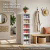 product-fancy-c3b93202-57d6-4abd-8573-b0ffd41e3796 6-Layer Foldable Shoe Cabinet with Transparent Doors & Dustproof Lid - Large Capacity Space-Saving Plastic Storage Box Suitable for Entryway, Hallway, Shoe Rack, No Assembly Required, -Standing Design for Use
