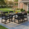 5- And 7pcs Patio Dining Set, Outdoor Table And Chairs, All Weather Furniture with Umbrella Hole for Backyard Garden Deck Lawn Pool