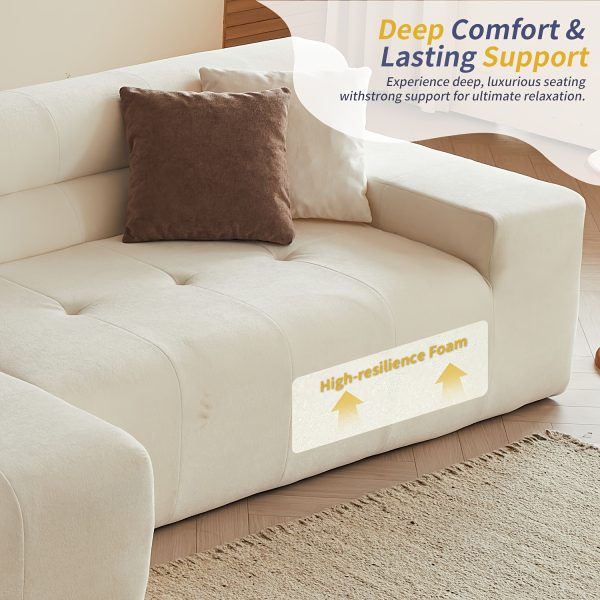 product-fancy-c403d20a-8b0c-49e4-bfb8-aece43a0d6fb 120"Modern Minimalist Chenille Modular Sectional Sofa, Oversized 8-Seater Sleeper Sofa With Movable Ottoman, Thick Cushions, Upholstered Couch For Living Room, Bedroom, Office, Apartment