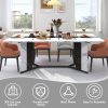 product-fancy-c40aaaea-f316-4d2e-ae5c-15715e73e96d Waterproof and Scratch-Proof Dining Table - Luxurious 71-Inch Large Rectangular with Marble-Color Wood Top - Adjustable V-Shaped Legs for 4-7 People - Ideal for Family Dinners, Office, Kitchen, Living Room