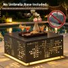 product-fancy-c4699074-f481-4b85-8fe4-d62018961865 Only One Outdoor Metal Coffee Table with Lights And An Umbrella Pole Hole, Black Or Gray Two Table Color Options, A Coffee Table Suitable for Pairing with Outdoor Patio Furniture, Easy to Assemble