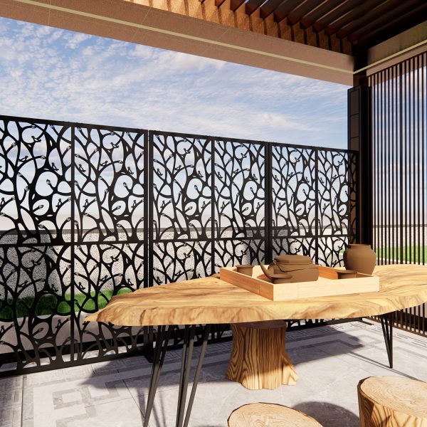 product-fancy-c469f6b7-d165-4d94-a91c-b05d17e48167 Black Bird-Shaped Metal Privacy Screens Measuring 3.8 Feet Wide by 6 Feet High, Suitable for Both Indoor And Outdoor Use, Serve As a Decorative Divider for Balconies, Patios, And Gardens
