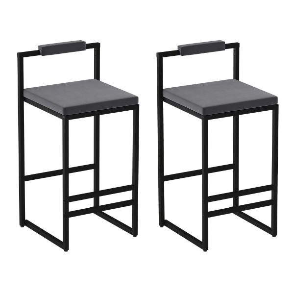 product-fancy-c4797bbb-87b7-4331-8a6b-c3db8fcfd453 Set Of 2 Modern Oriental Style Bar Stools, Velvet Upholstered Counter Height Chairs with Backrest & Footrest, Golden Metal Frame Kitchen Island Dining Stools, Multi-Color & Multi-Finish New Asian Aesthetic