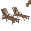 product-fancy-c495cce4-ecd9-4a5c-b166-1f75dda8a992 2pcs HDPE Wood Grain Outdoor Chaise Lounge Chairs, 78" All-Weather Patio Poolside Loungers with Wheels & Cup Holders, 5-Position Adjustable Recliners for Backyard & Summer Relaxation
