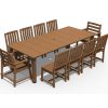 HDPE Plastic Wood Patio Table and Chair Set, Outdoor Garden Leisure Table and Chairs, Durable and Easy to Clean