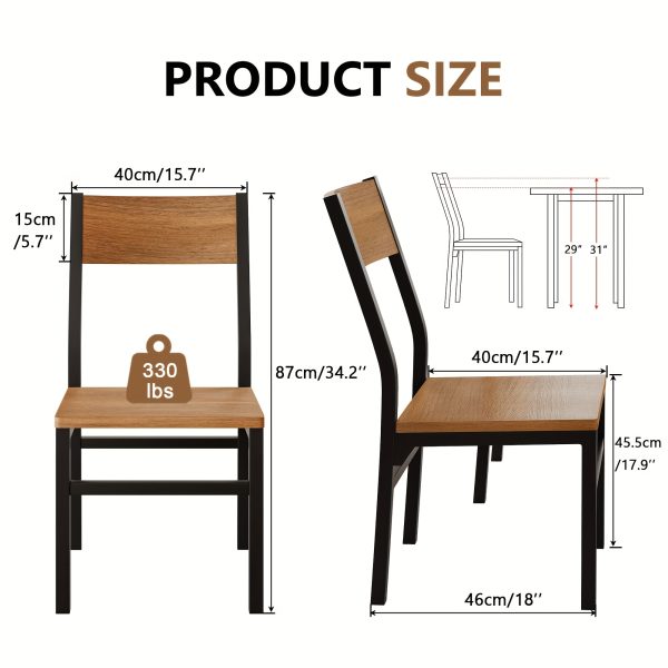 product-fancy-c4ce9022-0de9-4816-8b04-92a34a76f5c1 6pcs Modern Dining Chairs Modern Mid-Century Style Dining Room Decorative Chairs, Comfortable Side Seats Without Armrests, MDF Wood Planks with Metal Legs Design, Suitable for Home Kitchen, Bedroom, Living Room, Guest Dining Room