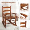product-fancy-c4dc1a8e-d913-4af8-85ee-eec203bd3761 Kids Rocking Chair for 3-6 Ages, Small-Size, 14.8 X 18.5 X 22.6In, Solid Wood Material, All-Weather Wooden Porch Rocker with High Backrest, Ideal for Outdoor&Inddor, Birthday/Festival Gift for Children, Teak