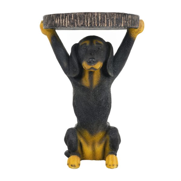 product-fancy-c50cab64-96f2-4689-9c07-75b921af8ba0 22.17"H Black Dog Side Table Pedestal End Table Stool, MGO Dog Statue Hand Painted Sculpture for Home, Office, Living Room & Outdoor Decor