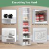 product-fancy-c5290209-9a32-4775-8f89-2495bbd067c1 6-Layer Foldable Shoe Cabinet with Transparent Doors & Dustproof Lid - Large Capacity Space-Saving Plastic Storage Box Suitable for Entryway, Hallway, Shoe Rack, No Assembly Required, -Standing Design for Use