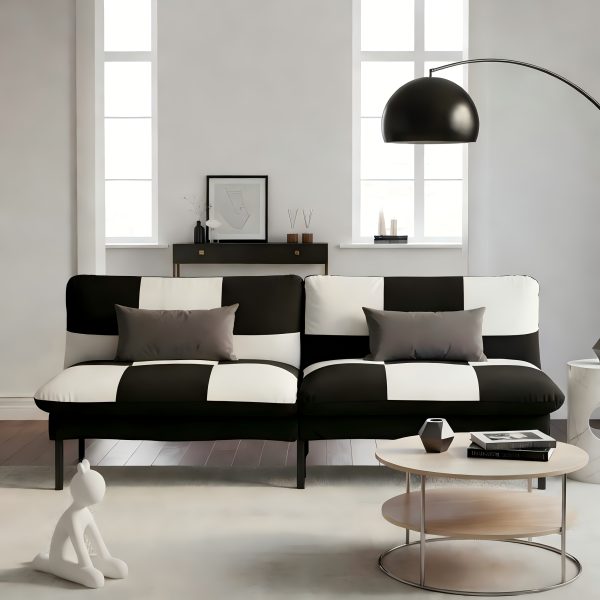 product-fancy-c5556b8e-4711-4e5d-9ae8-a71e5546cc71 70" Futon Sofa Bed Convertible Sleeper | Velvet Upholstered Modern Split-Back Sofa with 5 Adjustable Positions, Metal Frame & Tapered Legs, Space-Saving for Home/Office/Guest Room, Easy Conversion