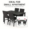 product-fancy-c61b5a15-f7f3-4371-80d3-57f890fbb149 LAMERGE 5pcs Of Dining Table Set, Dining Room Table Set Can Be Used By 4 People, Kitchen Table Set, 1 Artificial Anti-marble Pattern Table And 4 Metal Legs Chairs, Suitable for Living Room, Dining Room, Kitchen Furniture