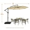 product-fancy-c7292593-2861-47af-8572-455b416f4da6 10-Foot Patio Offset Umbrella with a Base, Cantilever Design, Featuring a Crank And Cross Bases, Suitable for Outdoor Use, Heavy-Duty Construction, Includes Push Button Tilt, Perfect for Christmas And Halloween