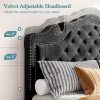 product-fancy-c72d84d5-eb00-4829-8fed-0a91523793bc HOOMIC Full/Queen/King Size Bed Frame with Adjustable Velvet Tiara Headboard, Upholstered Diamond Button Tufted Platform Bed, Wooden Slats Support, No Box Spring Needed, Easy Assembly, Black