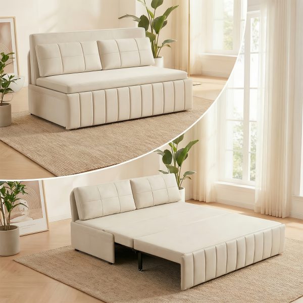 product-fancy-c7536ab4-d752-44bb-94ce-f34bd569aeb6 3in 1 Convertible Queen Sofa Bed, Pull Out Sleeper Couch, Armless Loveseat for Small Spaces