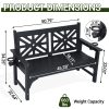 product-fancy-c7547c71-74b3-4d35-851c-4e77dca2f201 Outdoor Bench with Cup Holders, HDPE Weatherproof Garden Bench 2-Person, Fade/Rot Resistance Patio Benches for Porch And Park