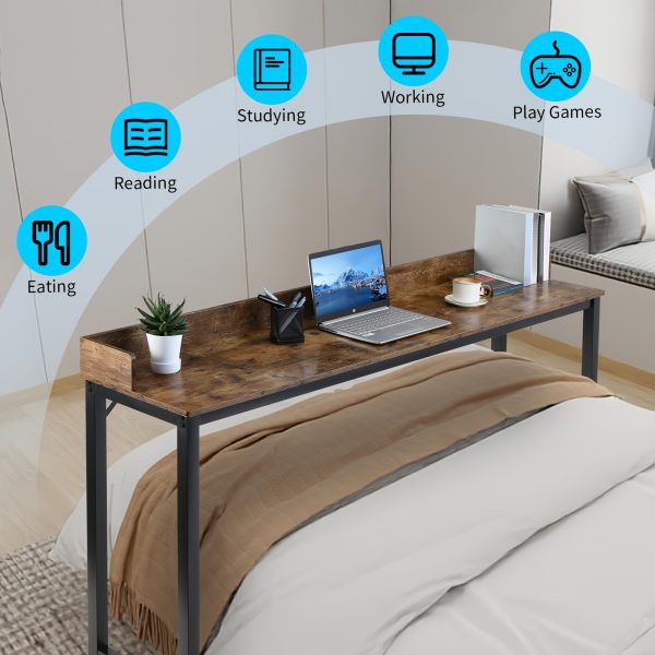 product-fancy-c7608d7a-8fd5-49f3-9646-c9e724de599e Mobile Bed Desk with 360° Wheels, Queen Size, Standing Workstation for Laptops, Overbed Table with Sturdy Metal Legs, Dining Table And Computer Desk