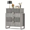 product-fancy-c7cde0ca-fd7a-4544-9d20-33560ff61d53 Mozeat Lens Modern Fluted 4 Drawer Dresser, Dressers For Bedroom, Textured Wood Sticks Borders H Metal Legs For Bedroom, Living Room, Hallway