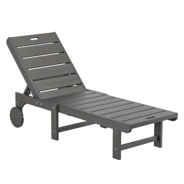product-fancy-c7e1593b-a284-47f5-9d92-108162a400c6 Chaise Lounge Chair Outdoor, HDPS Material, Outdoor Pool Lounge Chairs with 5-Position Backrest, Patio Lounge Chair with Wheels for Outside, Poolside, Beach