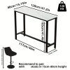 AESOME Counter Height Table Rectangle Sintered Stone Tabletop 47.2in Narrow Long Kitchen Dining Table 41.4in High Top Table Living Room Furniture, Sturdy Metal Frame