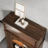 product-fancy-c8469bea-b903-42ba-bbee-17a6cc68c0d8 Contemporary Storage Unit Featuring Two Shelves And One Compartment, a Display Cabinet with a Glass Door, a Bookshelf with Sleek Handles, Suitable for The Living Room, Office, And Entryway, Stylishly Designed in Brown
