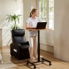 product-fancy-c8491391-eee1-4c1c-a73f-acd80e3e665b Small Mobile Stading Desk - Sit Stand Desk, Portable Rolling Laptop Desk With Lockable Wheels, Overbed Table With Wheels Adjustable Height, Computer Workstations