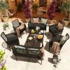 product-fancy-c85c4727-17ee-4b44-bb0e-c8950c8cc8e9 8pcs Patio Furniture Set, Outdoor Rattan Chairs Rattan Conversation Sets With Cushions And Coffee Table For Porch Garden Poolside Backyard, Black - Patio Furniture Outdoor