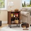 product-fancy-c899c496-740d-464d-b94d-a631655f5dd0 2pcs Mid-Century Modern End Table with Storage & Charging Station - Nightstand with Sliding Door Cabinet, Adjustable Shelf & Leg Pad, Compact Space-Saving Suitable for Small Spaces, Living Room, Bedroom - Assembly