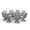9pcs Aluminum Outdoor Dining Table And Chair Set, Suitable for 8 People, The Set Includes 1 Round Table, 8 Chairs, with Cushions And Back Cushions, Suitable for Outdoor Garden Terrace Furniture Set