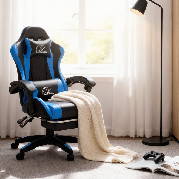 product-fancy-c8af2b14-7334-4741-8778-cf14da634378 1pc E-sports Chair, Suitable for Adults And Teenagers, Featuring A Lumbar Support, And Fixed Armrests. with Foot Supports, An Ergonomic Seat, Home Office Settings, Modern Gaming Chairs, High-quality Padding, Suitable for Home And Office Use