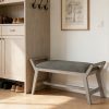product-fancy-c8cc225b-adbb-410b-8a6a-db9785e1df8c 1pc 51Inch End of Bed Bench | Solid Wood Frame, Fabric Upholstered Ottoman Bench for Entryway, Bedroom, Hallway, Living Room, Modern Style