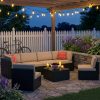 product-fancy-c9395c59-a7f8-4fd4-ac54-990bee9c286e Outdoor Patio Furniture Set, 7pcs Wicker Sectional Sofa And Coffee Table, Plush Cushions With 2 Soft Pillows, Rattan Patio Set For Porch, Garden, Or Backyard (Beige/Blue) - Patio Furniture Outdoor