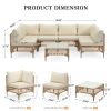 product-fancy-c9624a31-0972-40c9-874a-9200d2071bf0 7pcs Outdoor Wicker Patio Furniture Set, Rattan Sectional Sofa with Cushions And Coffee Table, Suitable for Backyard, Poolside, Porch, Garden, Sectional Patio Furniture, Patio Table, Outdoor Table, L-shaped Patio Sofa Set
