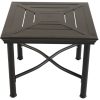 product-fancy-c9cb1a7f-4207-4648-870f-0b93cd6f004f 21.5" Square Outdoor Side Table - Heavy Duty 500 LBS Weight Capacity, Weather Resistant Metal Patio End Table for Garden, Poolside, And Indoor Use (Black)
