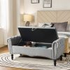 product-fancy-c9d78ad5-b56f-4ac1-af93-dafe1c31854d Mid-Century Modern Large Capacity Wooden Storage Box, Bedroom End of Bed Chair with Roll-Up Arms - Spacious Storage Space, Flip-Top Design, Perfect for Bedroom, Living Room, Hallway - Durable, Sturdy, Easy to Assemble
