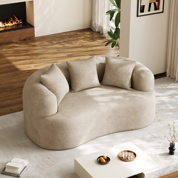 Moedrn Oversized Boneless Curved Sofa 68.5" / 106.5"/ 130.7" Sectional Sofa Couch Comfy Luxury Plush Chenille Floor Sofa Memory Foam Couches For Living Room, Apartment, Office, Guestroom