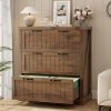 A Rustic Sideboard Storage Cabinet Featuring Three Wooden Drawers, Designed for Multiple Uses. This Stylish File Cabinet Serves As Accent Furniture Suitable for The Living Room, Entryway, Home Office, Or Kitchen, Available in White, Brown, And Grey