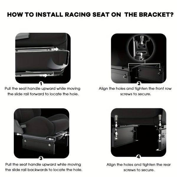 product-fancy-ca485e79-6b03-49ea-8ab3-d1f38a1bbba9 Minneer Adjustable Racing Simulator Cockpit Black Seat Dual Lock Dual Lane Adjustable PVC