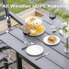Nalone Patio Dining Table Set, HDPE Outdoor Dining Sets with Table, Dining Furniture Set with Umbrella Hole