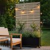 product-fancy-ca9fcfd9-0d6d-4a9f-bf28-f2e47e2f96d7 Privacy Fence with Planting Boxes Encrypted Metal Mesh Privacy Screen Black/Wood Grain Weather-Resistant Outdoor Fence Panels Ideal for Backyard Patios, Gardens, And Balconies Safety Barrier Protective Cover Create Outdoor Living Spaces And Decor