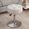ACEQLYT Adjustable Vanity Stool, Faux Leather Vanity Chair For Makeup Room Bedroom, Round Makeup Chair Ottoman, Sturdy, Rust-Resistant And Easy To Assemble