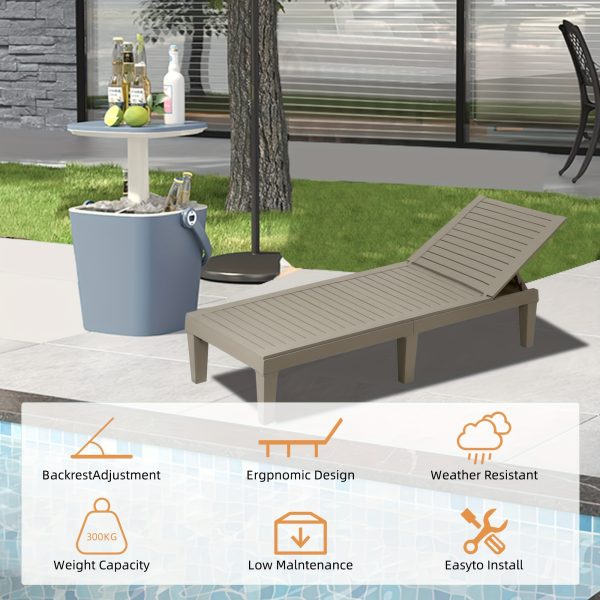 Outdoor Chaise Lounge Chair Set Of 2 For Outside Pool Patio, Adjustable Waterproof Easy Assembly Chaise Lounge Outdoor