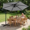 product-fancy-cabfd74a-2dce-4443-96e4-7344d017f583 10-Foot Cantilever Patio Umbrella Featuring an Infinite Tilt Mechanism, Offset Outdoor Umbrella with a Cross Base, Durable Crank Lift Market Umbrella Suitable for Yards, Gardens, And Decks (Weighted Base Sold Separately)