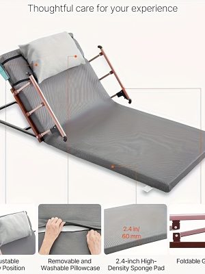 Adjustable Electric Lifting Bed Backrest 2-80° Support - Grey