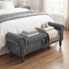 product-fancy-cad4d1ac-e56e-4662-9531-e0bfdbca9e1a ATOMHAUS Upholstered Storage Bench for Bedroom End Of Bed Rolled Armed Corduroy Linen Fabric Ottoman Couch Long Bench Window Sitting Fireplace Toy Storage Bench Living Room Furniture