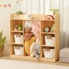 product-fancy-cb079bde-a189-42ed-9f5e-c8823aa9e6fe Luxury 2-in-1 Multifunctional Solid Wood Dollhouse Storage Cabinet & Bookshelf Organizer - Wood Bookcase with Spacious Shelves for, Dolls, Books - Easy Assembly Nursery, Playroom Furniture ' Room Organization